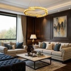 LAMPA SUFITOWA WISZĄCA LED APP1771-CP ZŁOTA 60cm