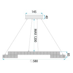 LAMPA SUFITOWA WISZĄCA LED APP1771-CP ZŁOTA 60cm