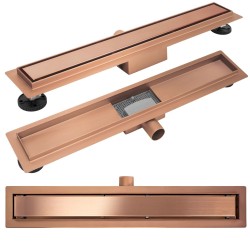 Odpływ Liniowy Rea Neox Brush Copper 90