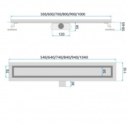 Odpływ Liniowy Rea Neox Złoty Szczotkowany 60