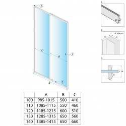 Drzwi prysznicowe Rea Primo Slide 110 Chrom
