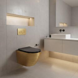 Misa WC podwieszana Rea Carlo Mini Tornado Czarna Złota szczotkowana