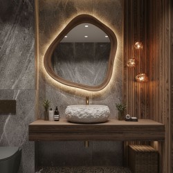 Umywalka nablatowa Rea Mika Beige