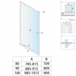 Drzwi prysznicowe Rea Primo Swing 80 Chrom