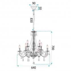 LAMPA SUFITOWA WISZĄCA EBT016-9CP CHROM