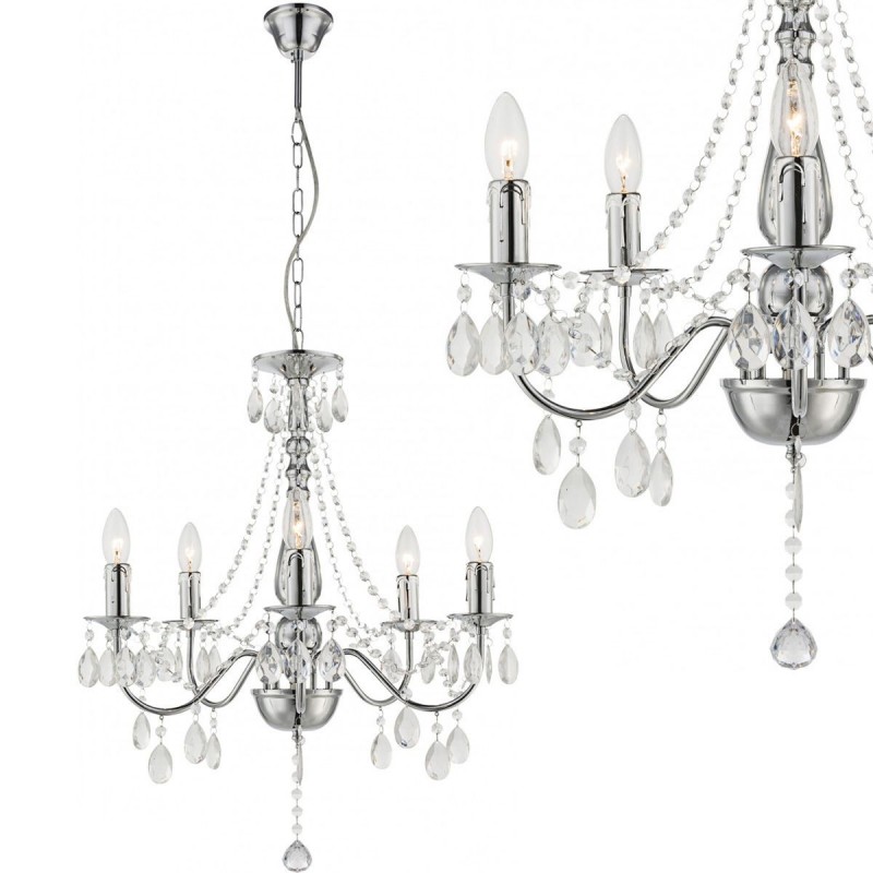 LAMPA SUFITOWA WISZĄCA EBT014-5CP CHROM