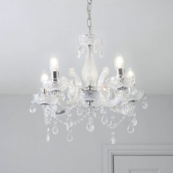 LAMPA SUFITOWA WISZĄCA EBT004-5CP TRANSPARENT