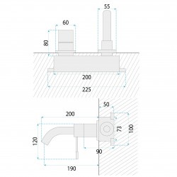 Bateria Podtynkowa REA LUNGO Diamond Miedź + BOX