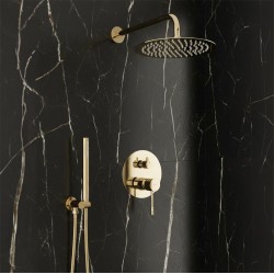 Zestaw natryskowy podtynkowy Rea Lungo Diamond Złoty + BOX