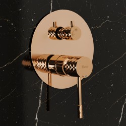 Zestaw natryskowy podtynkowy Rea Lungo Diamond Miedź + BOX