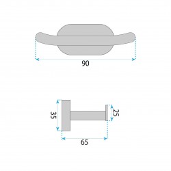 Wieszak łazienkowy Til 105 Czarny
