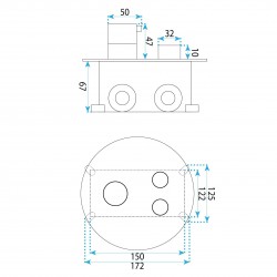Zestaw natryskowy podtynkowy z termostatem Rea Lungo Diamond Miedziany + BOX
