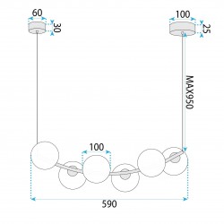LAMPA SUFITOWA WISZĄCA G133-6CP Złota