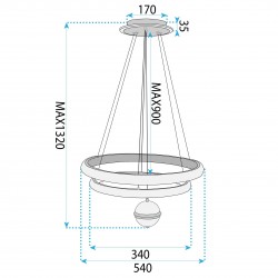 LAMPA SUFITOWA WISZĄCA G143-CP 50cm Złota