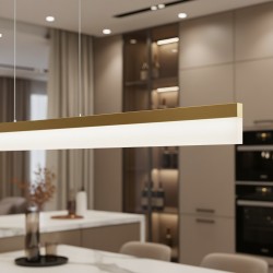 Lampa wisząca LED APP1694-CP 120 cm Złota Szczotkowana