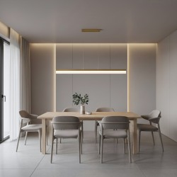 Lampa wisząca LED APP1694-CP 120 cm Złota Szczotkowana