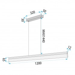 Lampa wisząca LED APP1694-CP 120 cm Złota Szczotkowana