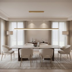 Lampa wisząca LED APP1697-CP 200 cm Złota Szczotkowana