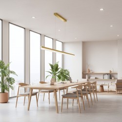 Lampa wisząca LED APP1697-CP 200 cm Złota Szczotkowana