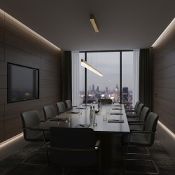 Lampa wisząca LED APP1697-CP 200 cm Złota Szczotkowana