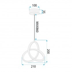 LAMPA SUFITOWA WISZĄCA LED APP1783-CP BIAŁA