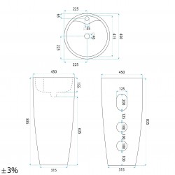 Umywalka Ceramiczna Wolnostojąca Anya Savana Matt