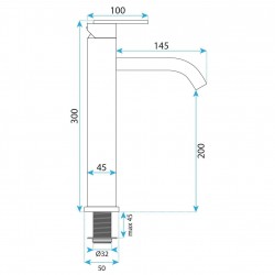 Bateria umywalkowa Rea Ontario Miedź Szczotkowana Wysoka