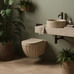 Umywalka nablatowa Rea DUO Caffe Latte Matt