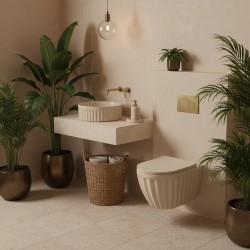 Umywalka nablatowa Rea DUO Caffe Latte Matt