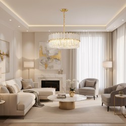 Lampa sufitowa wisząca APP1747-8CP 60 cm Złota