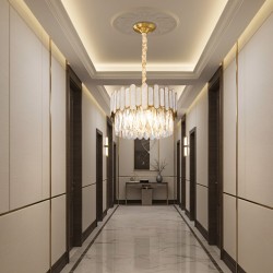 Lampa sufitowa wisząca APP1746-4CP 40 cm Złota