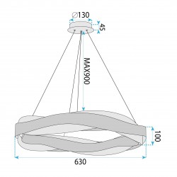 Lampa wisząca LED APP1802-CP Złota Szczotkowana + Pilot