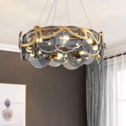 Lampa sufitowa wisząca APP1545-8CP Złota Szczotkowana