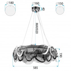 Lampa sufitowa wisząca APP1545-8CP Złota Szczotkowana
