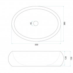 Umywalka nablatowa Rea Mika Gabro Black