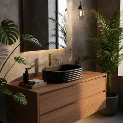 Umywalka nablatowa Rea Nicoletta Black