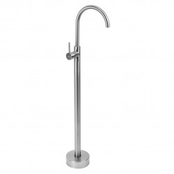 Bateria umywalkowa podłogowa Rea Lungo Nikiel Szczotkowany
