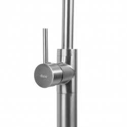 Bateria umywalkowa podłogowa Rea Lungo Nikiel Szczotkowany