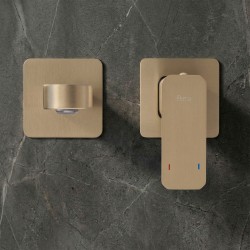 Bateria Umywalkowa Podtynkowa REA Arlo Złota Szczotkowana