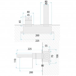 Bateria Umywalkowa Podtynkowa REA Arlo Złota Szczotkowana