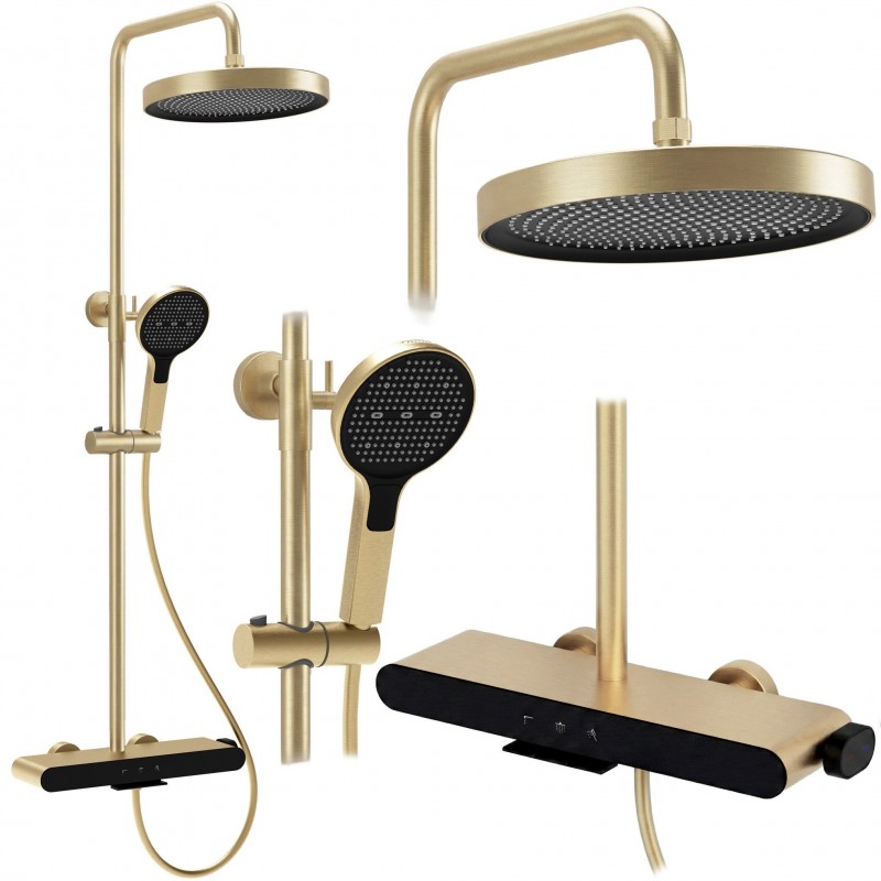 Zestaw Prysznicowy REA Farel Złoty Szczotkowany