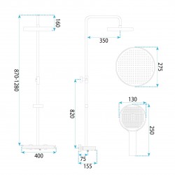 Zestaw Prysznicowy REA Farel Złoty Szczotkowany
