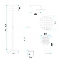 Zestaw Prysznicowy REA Creo Złoty szczotkowany