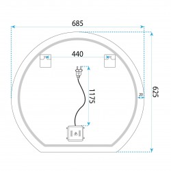 Lustro ścienne LED 70cm Fabio