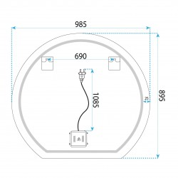 Lustro ścienne LED 100cm Fabio