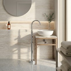 Bateria umywalkowa podłogowa Rea Lungo Chrom