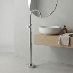 Bateria umywalkowa podłogowa Rea Lungo Chrom