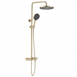 Zestaw natryskowy Rea Lungo Stripe Złoto Szczotkowane