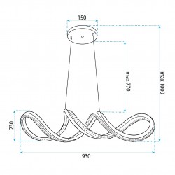 LAMPA SUFITOWA WISZĄCA G154-CP ZŁOTA