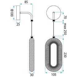 KINKIET ŚCIENNY LED G172-W ZŁOTY